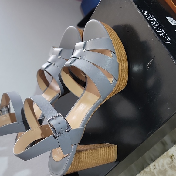 Ralph Lauren Ankle Strap  Platform Sandals 1" Platform 2.75" heel 100% Authentic - Picture 13 of 13